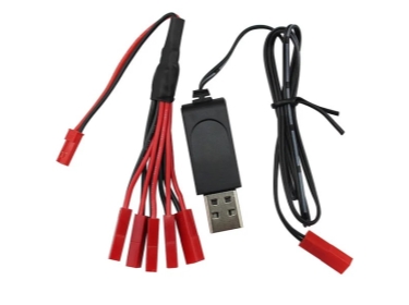 1S 3,7 volt LiPo 5 x USB lader JST plugg