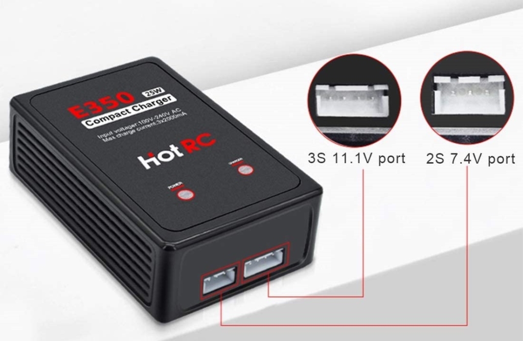 HOTRC E350 25W 2 - 3S 220V Lipo Balance Charger