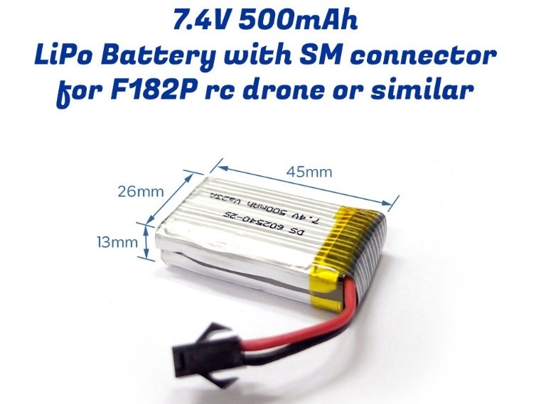 2S 7,4 volt 20C 500 mAh SM plugg